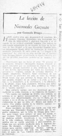 La lección de Nicomedes Guzmán La lección de Nicomedes Guzmán