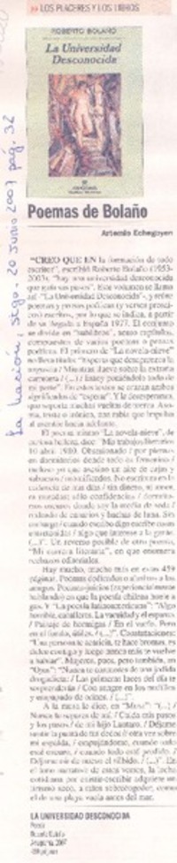 Poemas de bolaño Poemas de bolaño