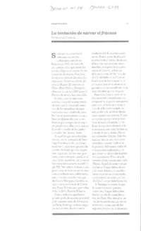 La tentación de narrar el fracaso La tentación de narrar el fracaso