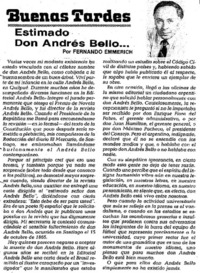 Estimado don Andrés Bello... Estimado don Andrés Bello...
