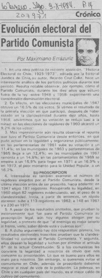 Evolución electoral del Partido Comunista Evolución electoral del Partido Comunista