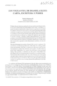 Los vigilantes, Diamela Eltit, carta, escritura y poder <artículo> Patricia Espinosa H. Los vigilantes, Diamela Eltit, carta, escritura y poder <artículo> Patricia Espinosa H.