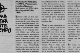 Para matar este tiempo Para matar este tiempo