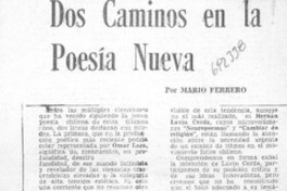 Dos caminos en la poesía nueva Dos caminos en la poesía nueva