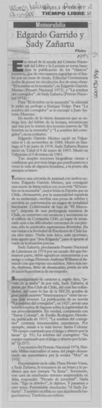 Edgardo Garrido y Sady Zañartu Edgardo Garrido y Sady Zañartu