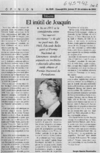 El inútil de Joaquín El inútil de Joaquín
