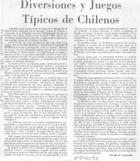 Diversiones y juegos típicos de chilenos Diversiones y juegos típicos de chilenos