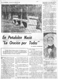 En Peñalolén nació "La Oración por todos" En Peñalolén nació "La Oración por todos"