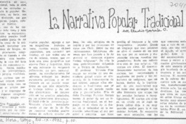 La narrativa popular tradicional La narrativa popular tradicional
