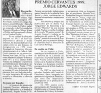 Premio Cervantes 1999, Jorge Edwards. Premio Cervantes 1999, Jorge Edwards.