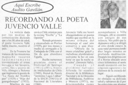 Recordando al poeta Juvencio Valle Recordando al poeta Juvencio Valle