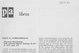 Jaque al subdesarrollo Jaque al subdesarrollo