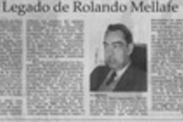 El legado de Rolando Mellafe El legado de Rolando Mellafe