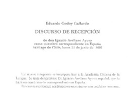 Discurso de recepción Discurso de recepción