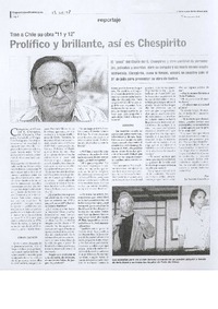 Prolífico y brillante, asé es Chespirito (entrevista) Prolífico y brillante, asé es Chespirito (entrevista)