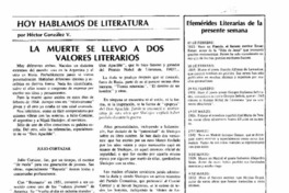 La Muerte se llevo a dos valores literarios La Muerte se llevo a dos valores literarios