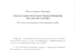 Imaginario poético trascendente de Óscar castro Imaginario poético trascendente de Óscar castro