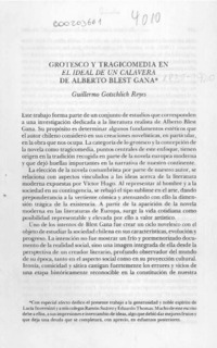 Grotesco y tragicomedia en "El ideal de un calavera" de Alberto Blest Gana Grotesco y tragicomedia en "El ideal de un calavera" de Alberto Blest Gana