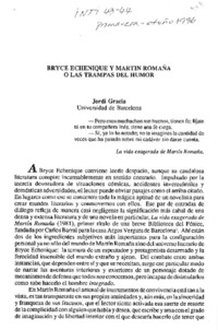 Bryce Echenique y Martín Romaña o las trampas del humor Bryce Echenique y Martín Romaña o las trampas del humor