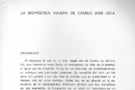 La bio-poética viajera de Camilo José Cela La bio-poética viajera de Camilo José Cela