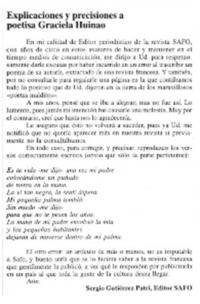 Explicaciones y precisiones a poetisa Graciela Huinao Explicaciones y precisiones a poetisa Graciela Huinao