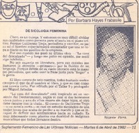 De sicología femenina De sicología femenina
