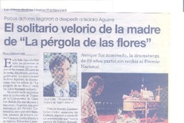 El solitario velorio de la madre de "La pérgola de las flores" El solitario velorio de la madre de "La pérgola de las flores"