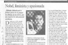Nobel, feminista y apasionada Nobel, feminista y apasionada
