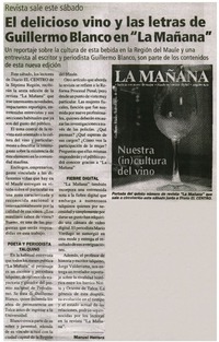 El delicioso vino y las letras de Guillermo Blanco en "La Mañana" El delicioso vino y las letras de Guillermo Blanco en "La Mañana"