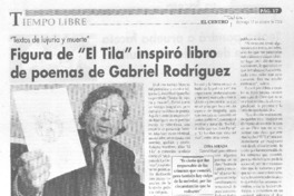 Figura de "El Tila" inspiró libro de poemas de Gabriel Rodríguez Figura de "El Tila" inspiró libro de poemas de Gabriel Rodríguez