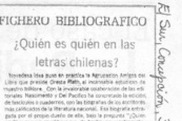 ¿Quién es quién en las letras chilenas? ¿Quién es quién en las letras chilenas?