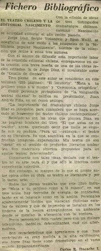 El teatro chileno y la editorial nascimento El teatro chileno y la editorial nascimento