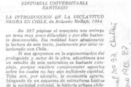 La introducción de la esclavitud negra en Chile La introducción de la esclavitud negra en Chile