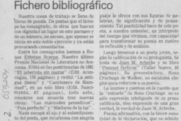 Fichero bibliográfico Fichero bibliográfico