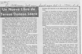 Un nuevo libro de Teresa Donoso Loero Un nuevo libro de Teresa Donoso Loero
