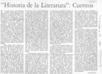 "Historia de la literatura", cuentos "Historia de la literatura", cuentos