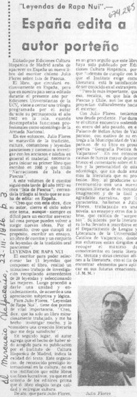 España edita a autor porteño España edita a autor porteño