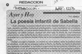 La poesía infantil de Sabella La poesía infantil de Sabella