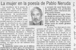 La mujer en la poesía de Pablo Neruda La mujer en la poesía de Pablo Neruda