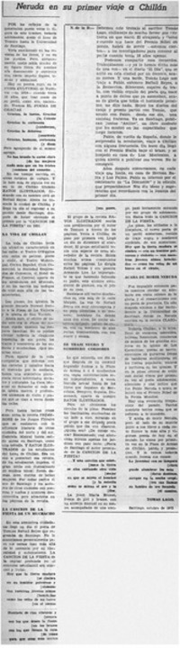 Neruda en su primer viaje a Chillán Neruda en su primer viaje a Chillán