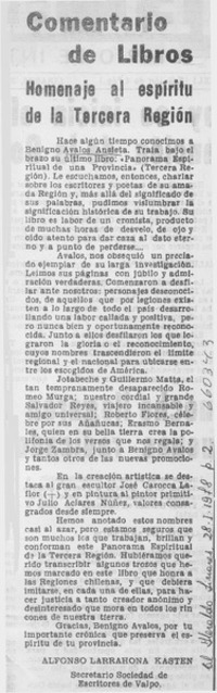 Homenaje al espíritu de la Tercera Región Homenaje al espíritu de la Tercera Región