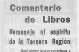 Homenaje al espíritu de la Tercera Región Homenaje al espíritu de la Tercera Región