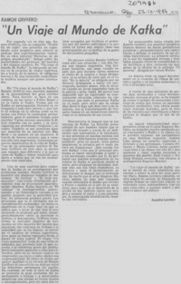 "Un viaje al mundo de Kafka" "Un viaje al mundo de Kafka"