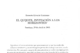 El Quijote, invitación a los horizontes El Quijote, invitación a los horizontes