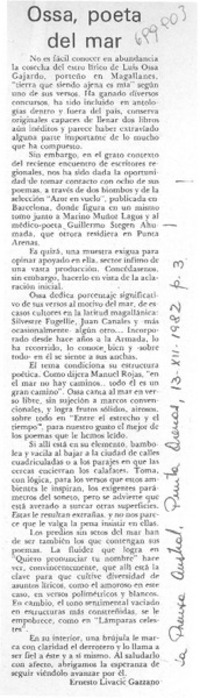 Ossa, poeta del mar Ossa, poeta del mar