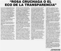 Rosa Cruchaga o el eco de la transparencia" Rosa Cruchaga o el eco de la transparencia"