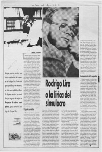 Rodrigo Lira o la lírica del simulacro Rodrigo Lira o la lírica del simulacro