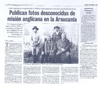 Publican fotos desconocidas de misión anglicana en la Araucanía Publican fotos desconocidas de misión anglicana en la Araucanía