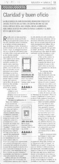 Claridad y buen oficio Claridad y buen oficio