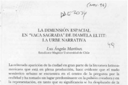 La dimensión espacial en "Vaca sagrada" de Diamela Eltit, la urbe narrativa La dimensión espacial en "Vaca sagrada" de Diamela Eltit, la urbe narrativa